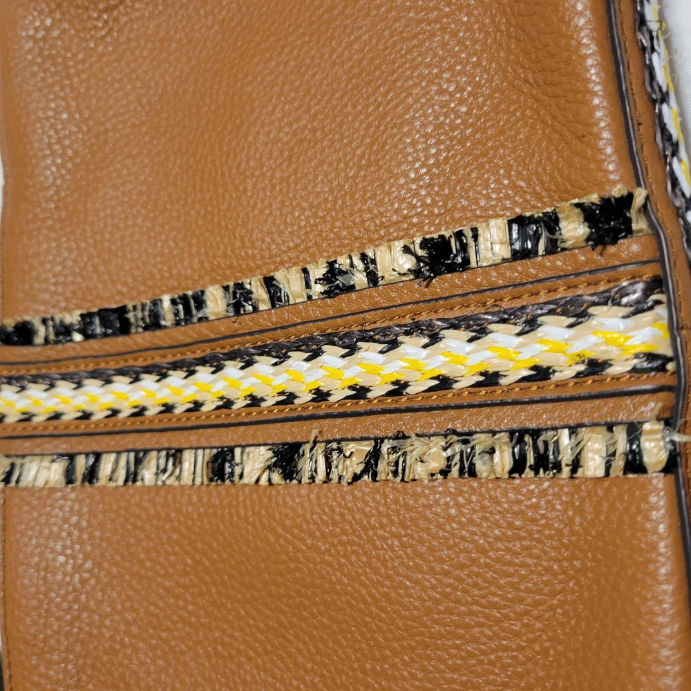 Vince Camuto Tan Wristlet with Woven Accents